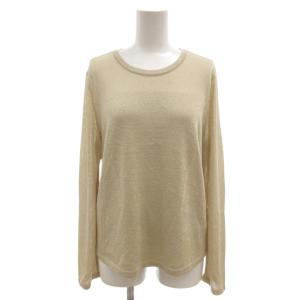 美品 ニット カットソー 11 ベージュ ラウンドネック 長袖 ラメ /NL ECF005