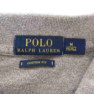 POLO RALPH LAUREN ポロシャツ M グレー 無地 長袖 ロゴ刺繍 /ML ECE006