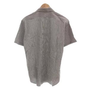 RALPH LAUREN 美品 シャツ L 白 ホワイト 紺 ネイビー ボタンダウンカラー ストライプ柄 半袖 /NL ECE006