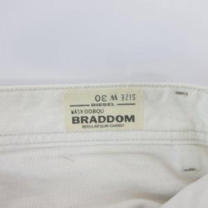 DIESEL BRADDOM デニムパンツ ジーンズ W 30 白 ホワイト ストレート ボタンフライ 無地 フルレングス