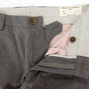 BRUNELLO CUCINELLI 美品 スラックス カーゴパンツ 48 ジップフライ サイドポケット 無地 グレー /YF ECE006