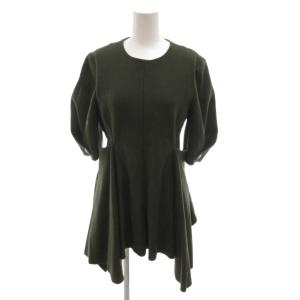 Max Mara SPORTMAX 美品 セットアップ ミニワンピース フレアロングスカート 変形 38 カーキ ラウンドネック