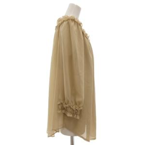 49AV. junko shimada ブラウス 38 ベージュ ラッフルネック 長袖 シアー /SC ECF006