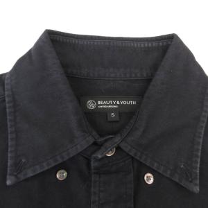 BEAUTY&YOUTH UNITED ARROWS シャツ S 黒 ブラック ボタンダウンカラー 長袖 胸ポケット /ML ECG006