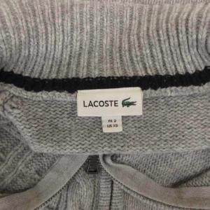 LACOSTE カーディガン FR2 グレー ケーブルニット ハイネック 長袖 ウール ジップアップ /NL ECG006