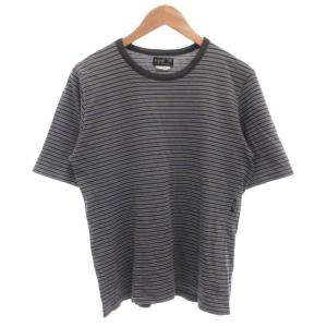 Tシャツ 半袖 ボーダー 2 ラウンドネック 紺 ネイビー 黒 ブラック /GV ECG006