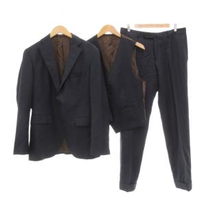 Ermenegildo Zegna スリーピース スーツ 48-4D ジャケット ベスト パンツ 紺 ネイビー