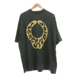 Tシャツ カットソー S 緑 グリーン クルーネック 半袖 ロゴプリント /SX ECF006