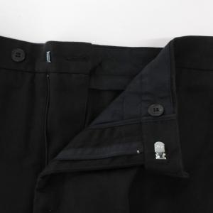 Agnes b. homme 美品 チノパンツ 42 黒 ブラック ストレートシルエット センタープレス /SJ ECF006