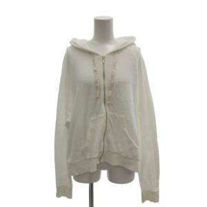 美品 ジップアップパーカー パイル生地 カンガルーポケット S 白 ホワイト /MX