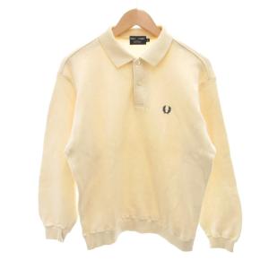 FRED PERRY フレッドペリー-ニットポロシャツ L クリーム 無地 長袖