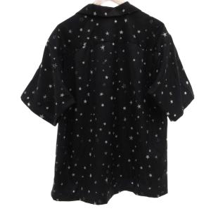 CONVERSE 開襟シャツ 黒 ブラック 星柄 半袖 /OB ECF006