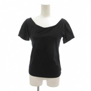 美品 Tシャツ S 黒 ブラック ボートネック 半袖 無地 /SJ ECG007