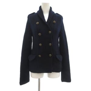 RALPH LAUREN ショールカラーニットジャケット ダブル ウール M 紺 ネイビー /ML ECG007