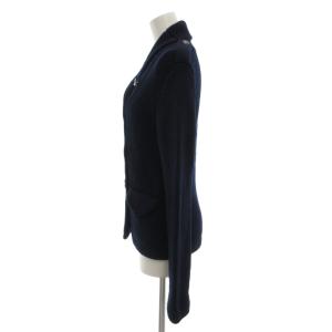RALPH LAUREN ショールカラーニットジャケット ダブル ウール M 紺 ネイビー /ML ECG007