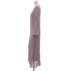 JILL STUART ワンピース ロング丈 2 紫 パープル Vネック 長袖 レース /SC ECF007