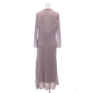 JILL STUART ワンピース ロング丈 2 紫 パープル Vネック 長袖 レース /SC ECF007
