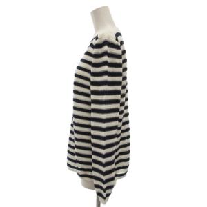 SEE BY CHLOE メッシュニット セーター 00 白 ホワイト 紺 ネイビー ボーダー柄 ボートネック 長袖 /NX ECF007
