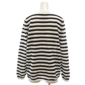 SEE BY CHLOE メッシュニット セーター 00 白 ホワイト 紺 ネイビー ボーダー柄 ボートネック 長袖 /NX ECF007