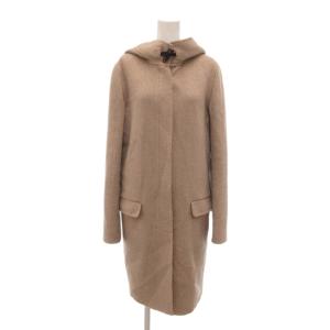 美品 コート フード カシミヤ混 ロング丈 トグルボタン 38 モカブラウン /NU ECF007