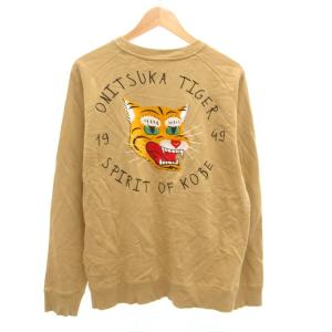 スウェットTシャツ ロンT 長袖 タイガー刺繍 M ベージュ /JS ECF007