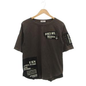 ベル Belle Tシャツ F チャコールグレー 半袖 ロゴプリント パッチワーク /IB ECF007