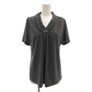 カットソー Tシャツ L グレー Vネック 半袖 ドレープ /NL ECF007