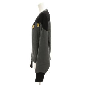 SONIA RYKIEL ニット セーター タッセルモチーフ 装飾 アンゴラ混 40 グレー 黒 ブラック /JS ECF007