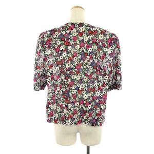 Leilian セットアップ 上下 ヴィンテージ ノーカラージャケット 半袖 フレアスカート ロング 花柄 15+ マルチカラー