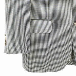 Ermenegildo Zegna SUPER100S ウール テーラードジャケット 背抜き 3B チェック 48 ベージュ 紺