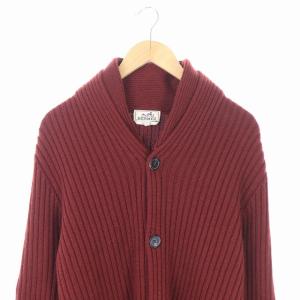 HERMES ニット カーディガン 長袖 カシミヤ S レッドブラウン