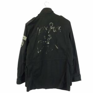 ANDY WARHOL by HYSTERIC GLAMOUR M-65 LED-ZEPPELINモデル ジャケット ミリタリー ジップアップ 刺繍 ライナー付き スタッズ装飾 S 黒 ブラック