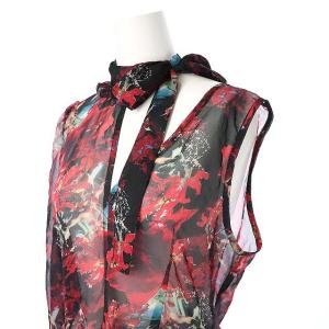 FACETASM 17SS アシンメトリーワンピース リボン シースルー 花柄 総柄