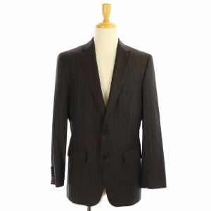 HUGO BOSS reda super110 スーツ セットアップ 上下 ストライプ テーラードジャケット 2B パンツ スラックス 46 ダークブラウン