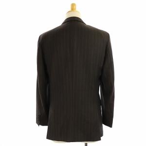 HUGO BOSS reda super110 スーツ セットアップ 上下 ストライプ テーラードジャケット 2B パンツ スラックス 46 ダークブラウン
