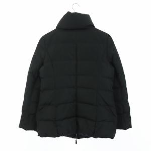 Leilian ダウンコート ジャケット ジップアップ スタンドカラー フリル 11 黒