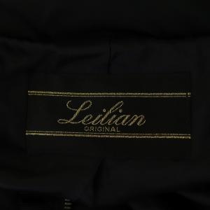 Leilian ダウンコート ジャケット ジップアップ スタンドカラー フリル 11 黒