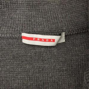 PRADA SPORT ニット セーター プルオーバー 長袖 ハーフジップ ウール 50 L グレー