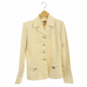 ヴィンテージ リネンジャケット オープンカラー 36 ベージュ