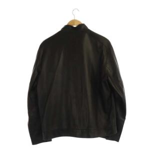 dunhill シングルライダースジャケット ジップアップ ラムスキン L ブラック