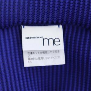 me ISSEY MIYAKE カットソー プリーツ プリント 半袖 白 青 ホワイト ブルー
