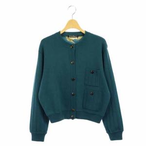 ロゴボタンニットカーディガン M スモークグリーン