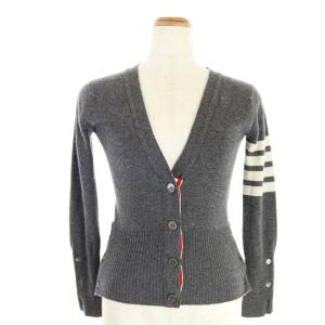 カーディガン ニット 長袖 ライン グレー