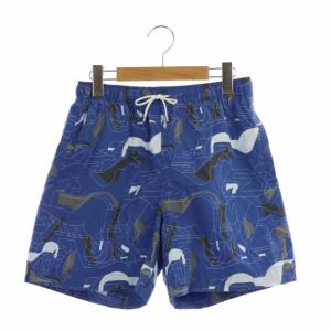 スイムパンツ 総柄 S 青