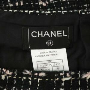 CHANEL ヴィンテージ 00s 05C スカート ひざ丈 タイト ツイード 38 ブラック