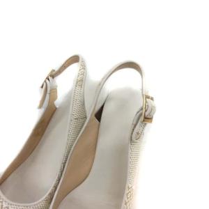 JIMMY CHOO サンダル ウェッジソール オープントゥ 21.5cm アイボリー