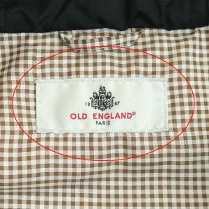 OLD ENGLAND ダウンベスト ジップアップ フード付き 34 黒 ブラック