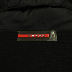 PRADA SPORT ジャケット フード付き パーカー ジップアップ ニット スタンドカラー 黒 ブラック