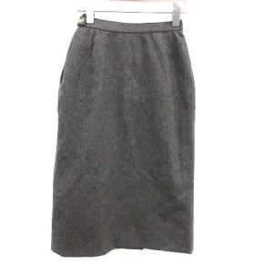 CHANEL ヴィンテージ スカート タイト ひざ丈 金ボタン グレー