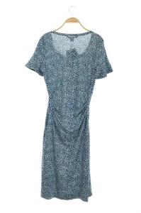 DIANE von FURSTENBERG 総柄マキシロングワンピース 10 ブルー